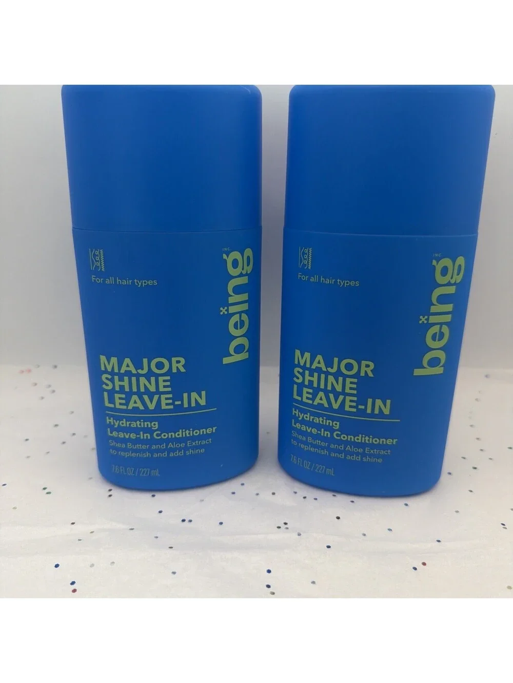 NEW Lot of 2 Being MAJOR SHINE Hydrating Leave-In Conditioner 7.6 fl oz Hair